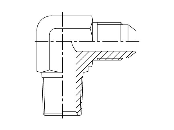 A drawing of DAJCMM928M hydraulic adaptor.
