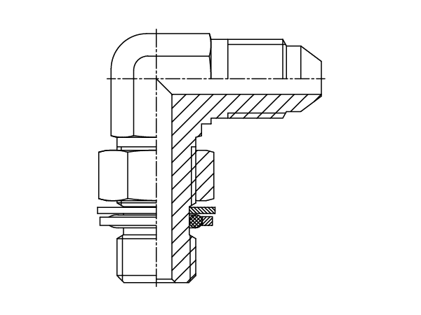 A drawing of DAJCMM952Q hydraulic adaptor.