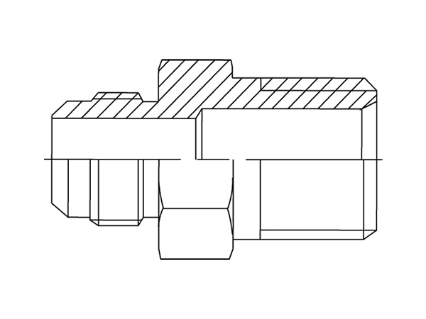 A drawing of DAJMM128M hydraulic adaptor.
