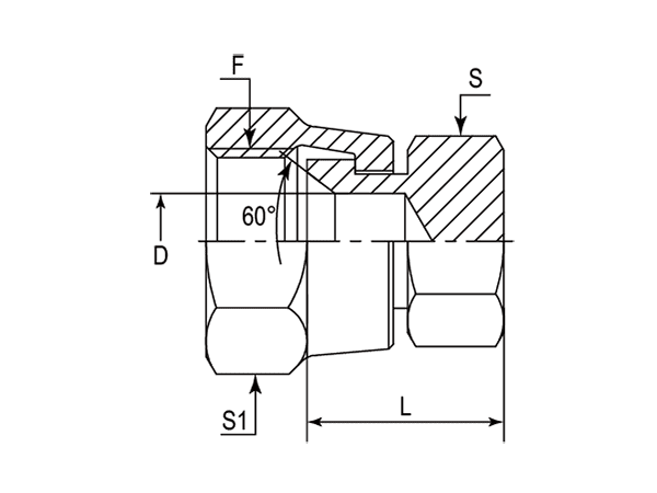 A drawing of DAJS31000 hydraulic adaptor.