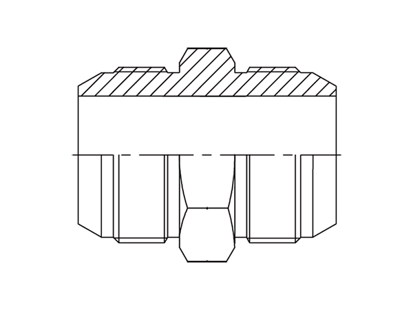 A drawing of DAJSBM105JM hydraulic adaptor.