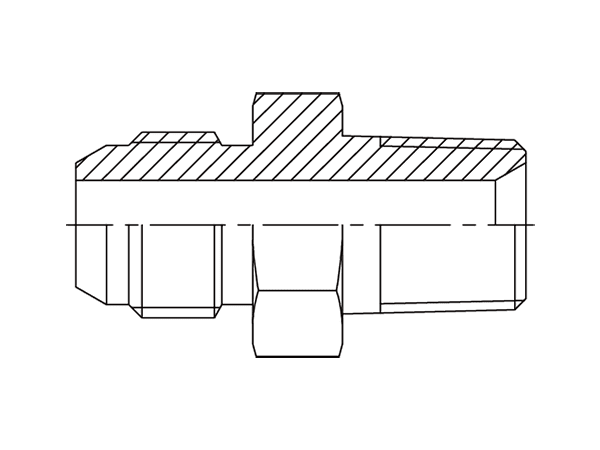 A drawing of DAJSBM107M hydraulic adaptor.