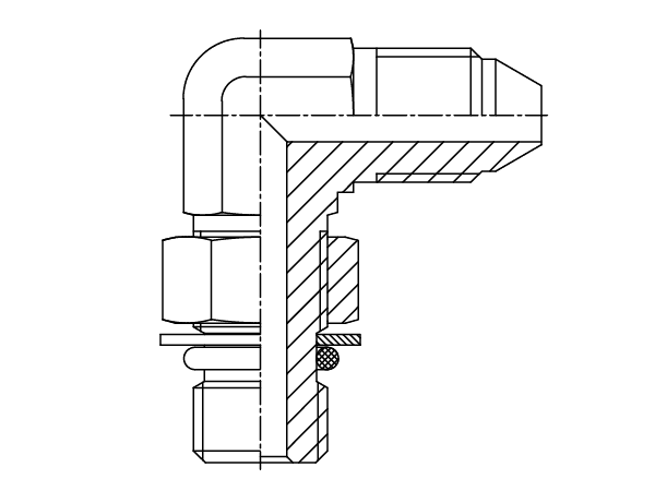 A drawing of DAJSBM9305 hydraulic adaptor.