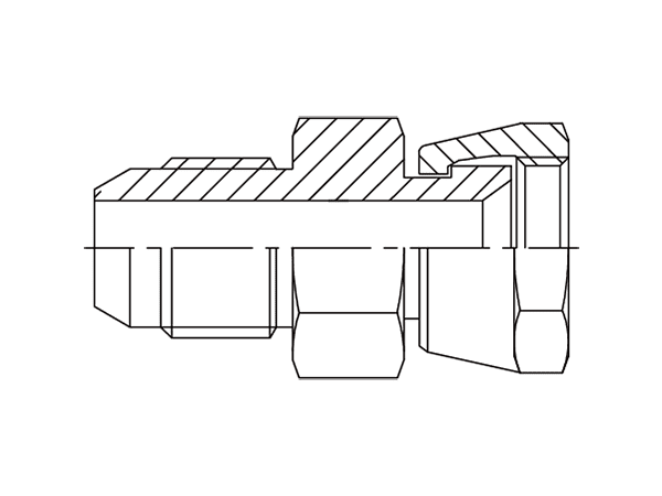 A drawing of DAJSM1251 hydraulic adaptor.