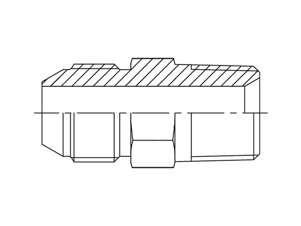 A drawing of DAJSM128M hydraulic adaptor.
