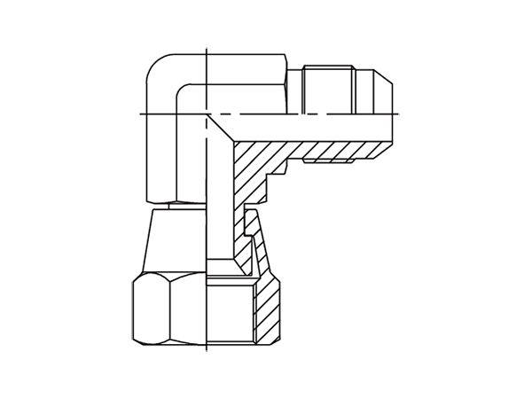 A drawing of DAJSM9071 hydraulic adaptor.