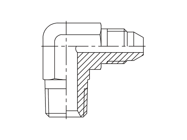 A drawing of DAJSM907M hydraulic adaptor.