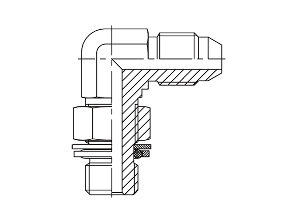A drawing of DAJSM952Q hydraulic adaptor.