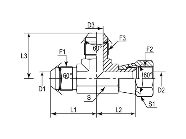 A drawing of DAJSML071 hydraulic adaptor.