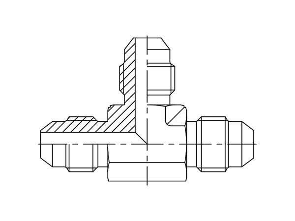 A drawing of DAJSMT52JM hydraulic adaptor.
