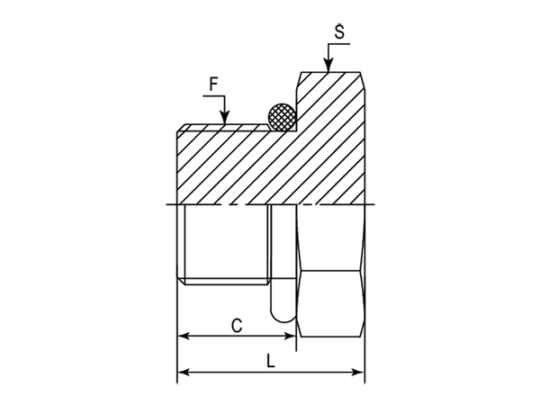 A drawing of DAJSO1000 hydraulic adaptor.