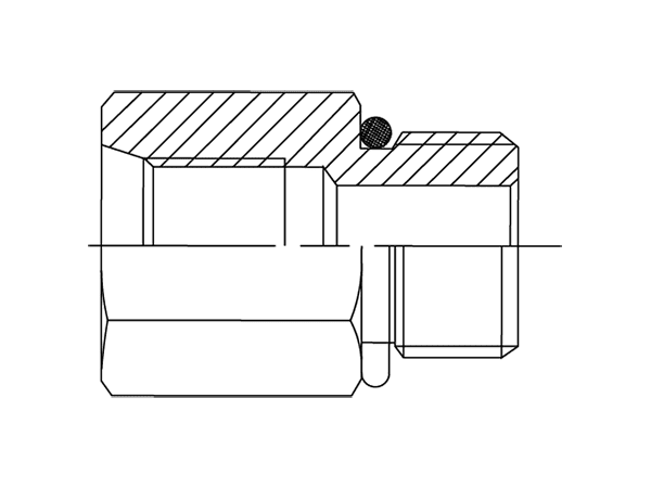 A drawing of DAMF1305 hydraulic adaptor.