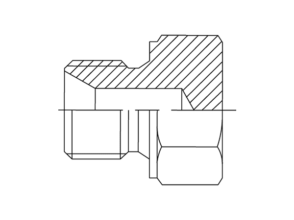 A drawing of DAMM1000 hydraulic adaptor.