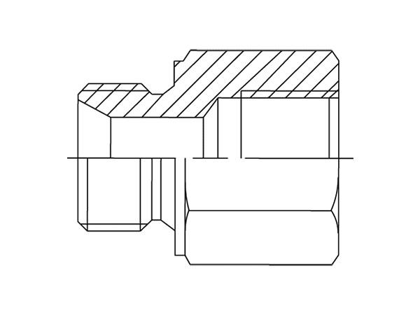 A drawing of DAMM105F hydraulic adaptor.