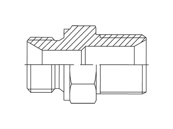 A drawing of DAMM107M hydraulic adaptor.