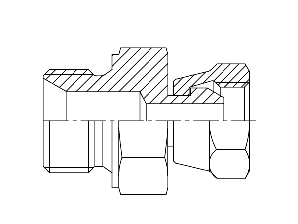 A drawing of DAMM1081 hydraulic adaptor.