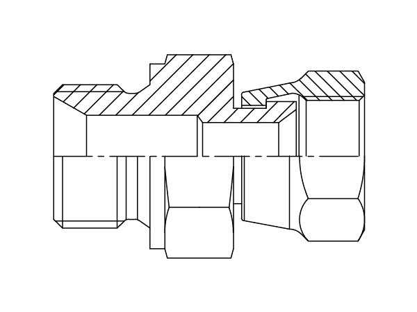 A drawing of DAMM1251 hydraulic adaptor.