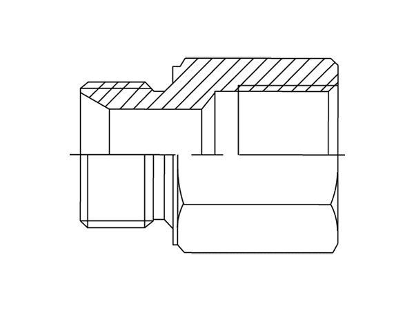 A drawing of DAMM152F hydraulic adaptor.