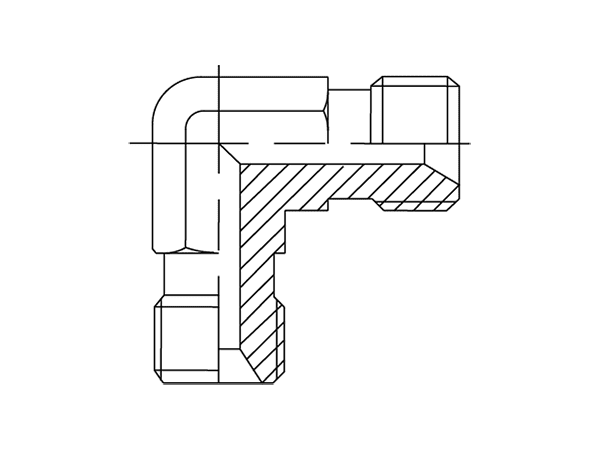 A drawing of DAMM952M hydraulic adaptor.