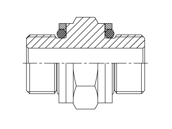 A drawing of DAMMO152MO hydraulic adaptor.