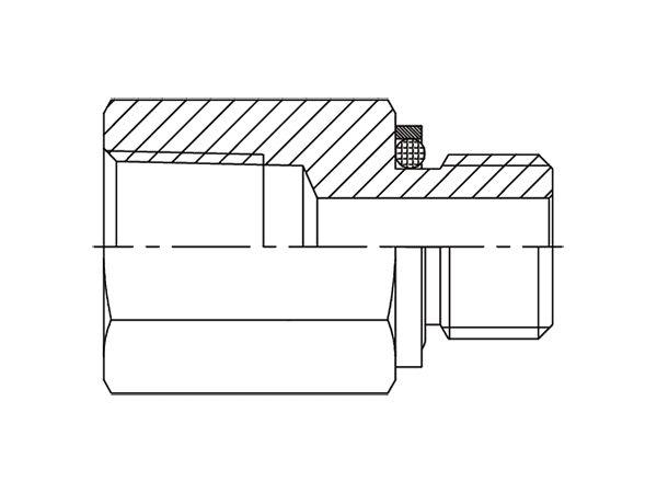 A drawing of DANPF106Q hydraulic adaptor.