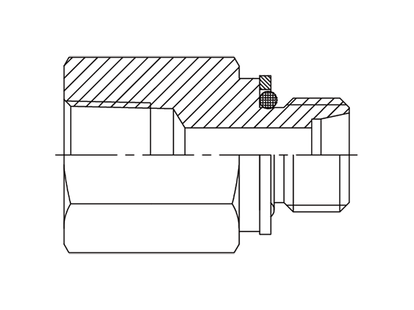 A drawing of DANPF152Q hydraulic adaptor.