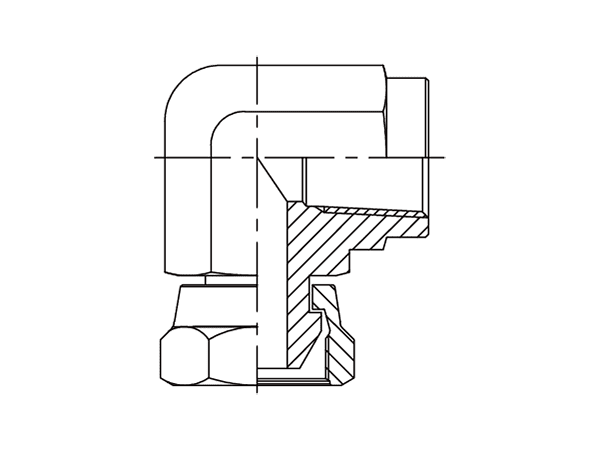 A drawing of DANPF9091 hydraulic adaptor.