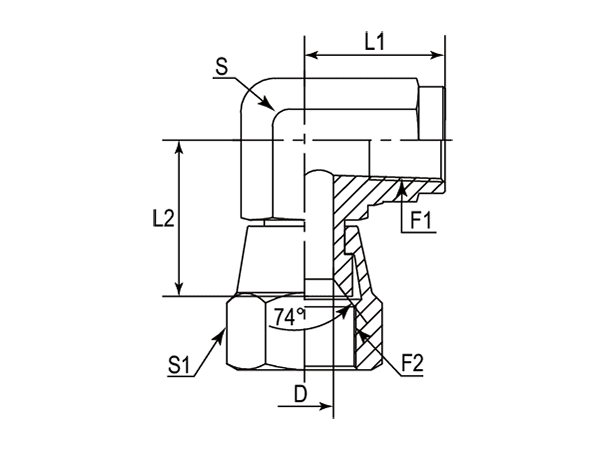 A drawing of DANPF9251 hydraulic adaptor.