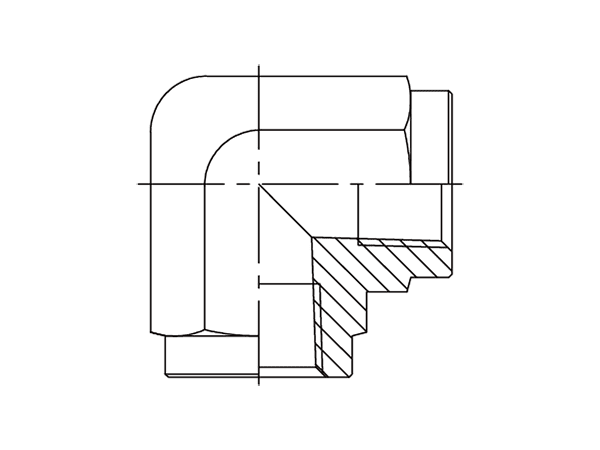A drawing of DANPF928F hydraulic adaptor.