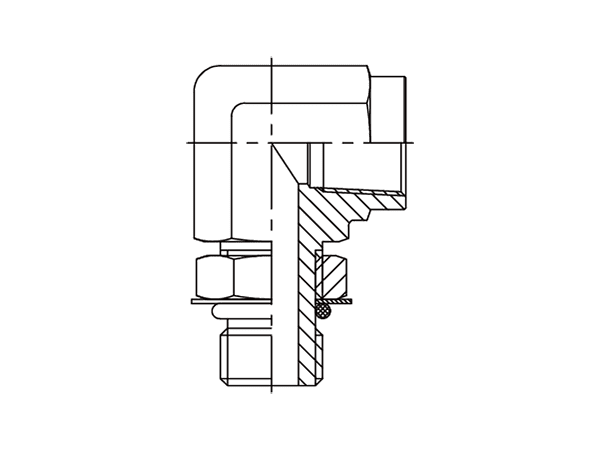 A drawing of DANPF9305 hydraulic adaptor.