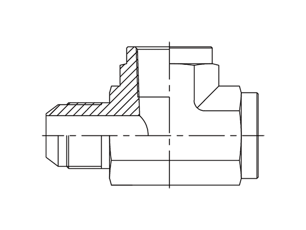 A drawing of DANPFL25M hydraulic adaptor.