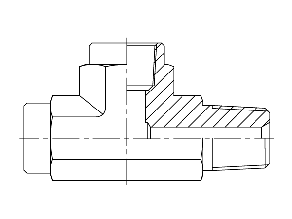 A drawing of DANPFL28M hydraulic adaptor.