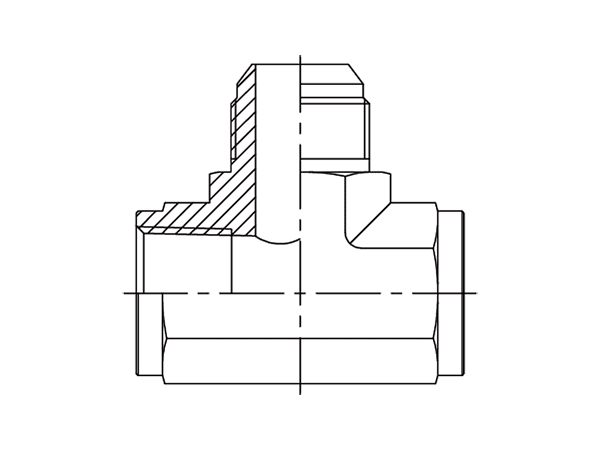 A drawing of DANPFT25M hydraulic adaptor.