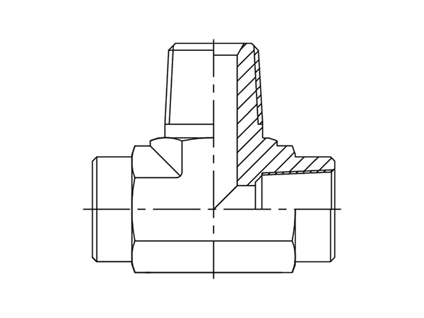 A drawing of DANPFT28M hydraulic adaptor.