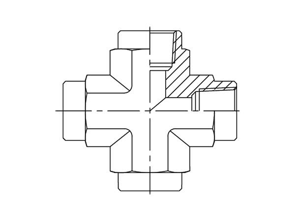 A drawing of DANPFX28F hydraulic adaptor.