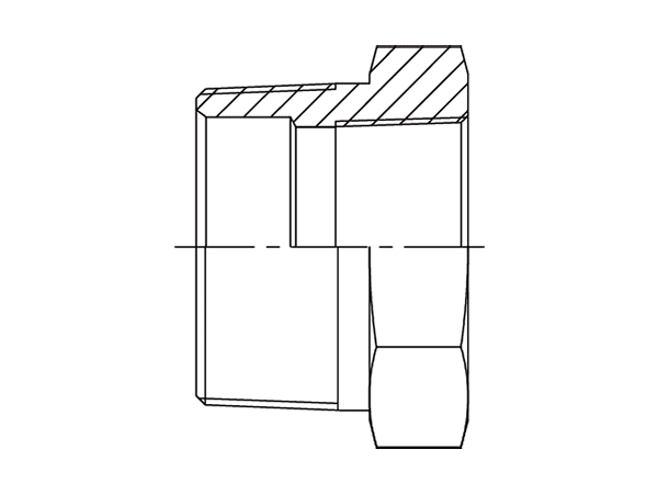 A drawing of DANPM128FR hydraulic adaptor.