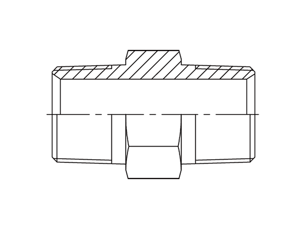 A drawing of DANPM128M hydraulic adaptor.