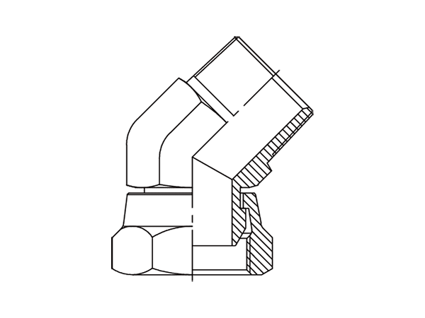 A drawing of DANPM4091 hydraulic adaptor.