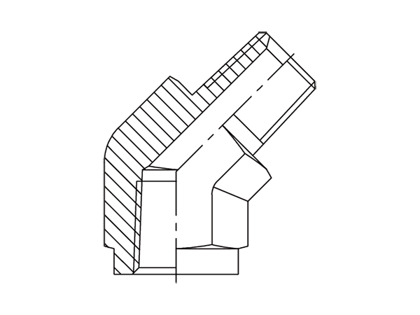 A drawing of DANPM428F hydraulic adaptor.