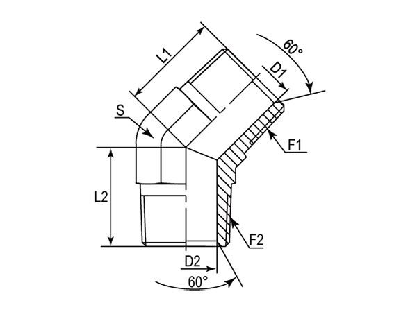A drawing of DANPM428M hydraulic adaptor.