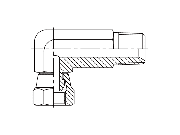 A drawing of DANPM9091-LL hydraulic adaptor.