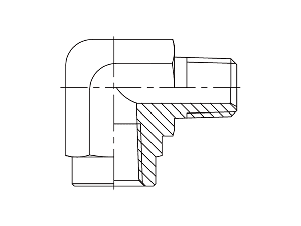 A drawing of DANPM928F hydraulic adaptor.