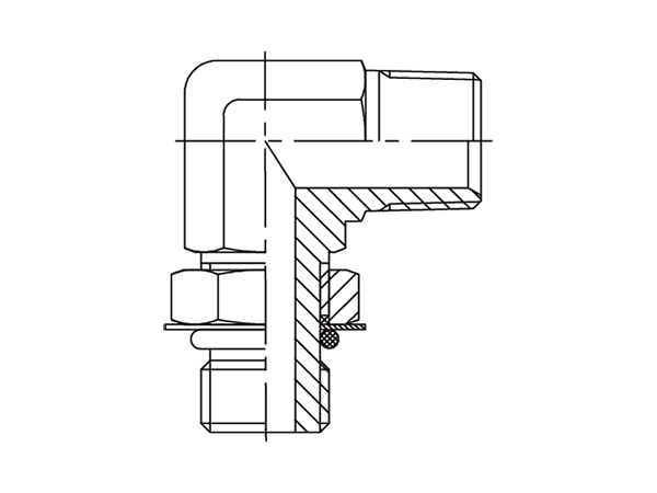 A drawing of DANPM9305 hydraulic adaptor.