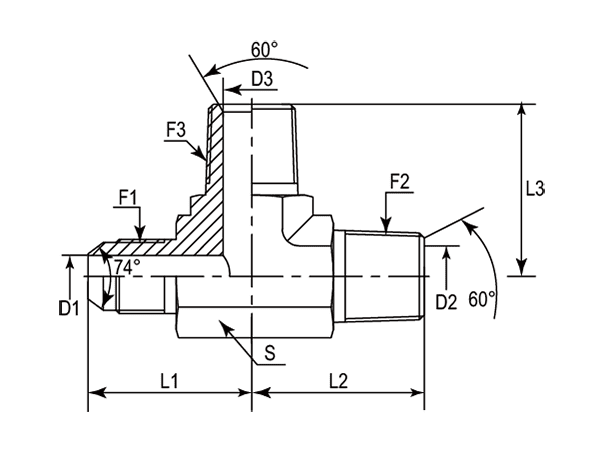 A drawing of DANPML25M hydraulic adaptor.