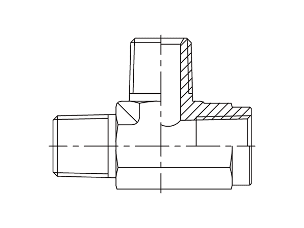A drawing of DANPML28F hydraulic adaptor.