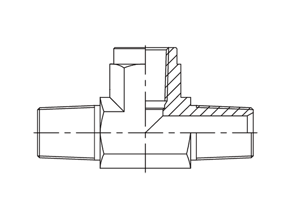 A drawing of DANPMT28F hydraulic adaptor.