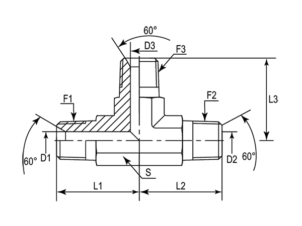 A drawing of DANPMT28M hydraulic adaptor.