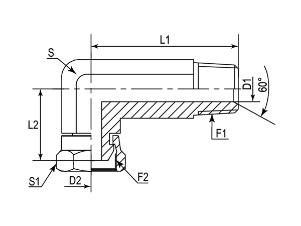 A drawing of DANPP9091 hydraulic adaptor.
