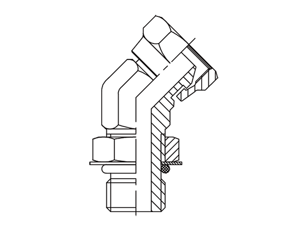 A drawing of DANPS4305 hydraulic adaptor.