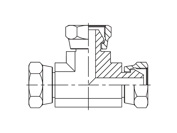 A drawing of DANPST091 hydraulic adaptor.